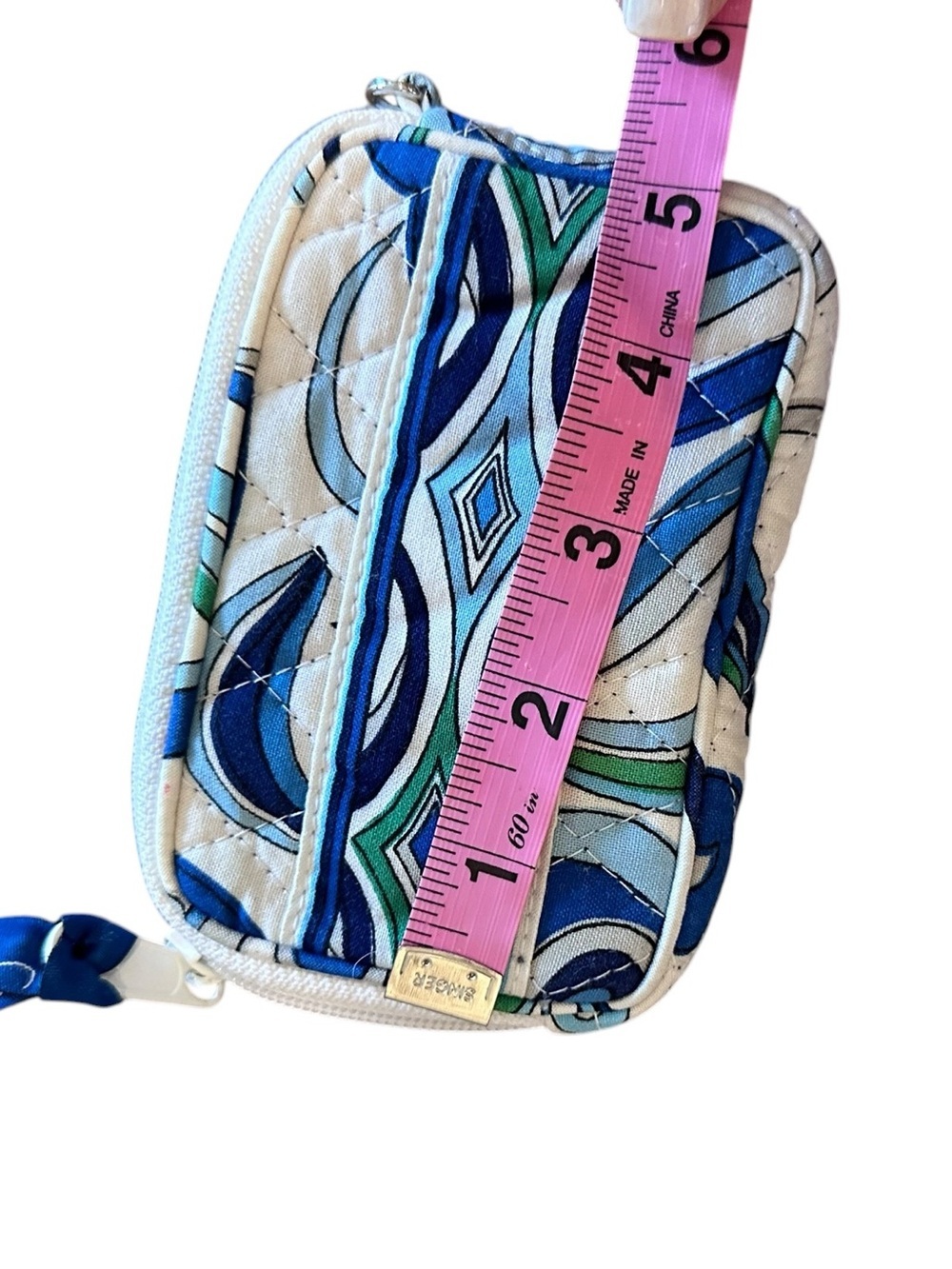 Vera Bradley Tech Case Zipper Wallet Mediterranean White - Picture 3 of 5